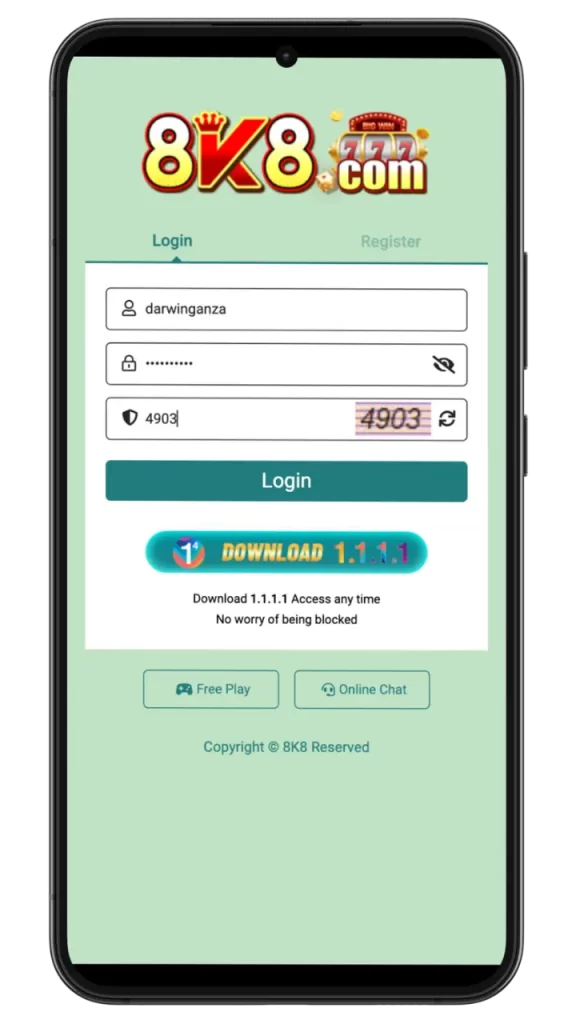 8k8 login register philippines